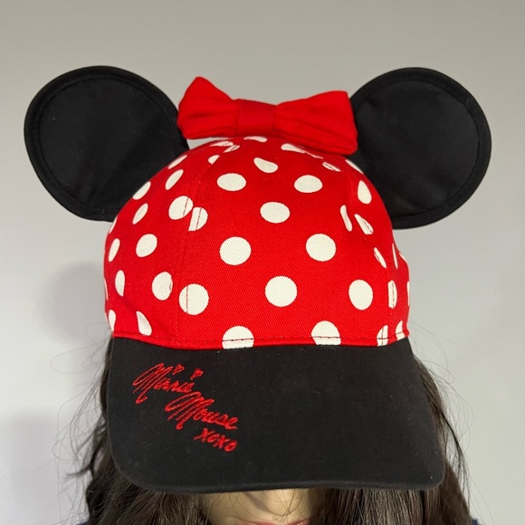 Disney Other - Disneyland Minnie Mouse Polka Dot Signature Adjustable Ball Style Hat/Cap